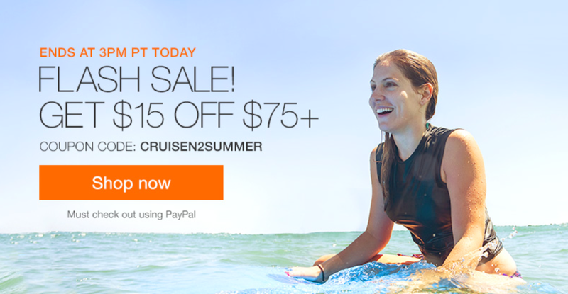 eBay Flash Sale: Promo code CRUISEN2SUMMER